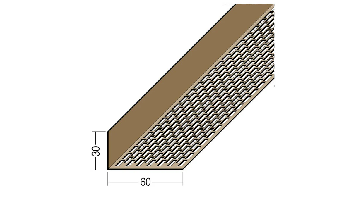 planeo Protect ventilation angle profile - LÜW 30x60x2500mm brown