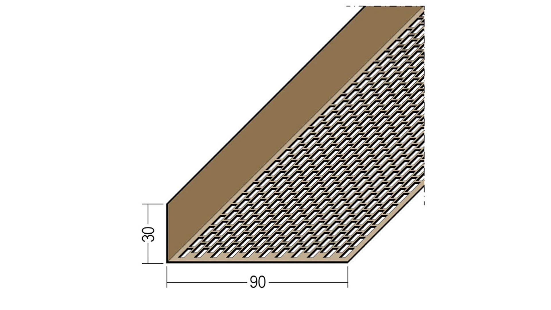 planeo Protect ventilation angle profile - LÜW 30x90x2500mm - brown