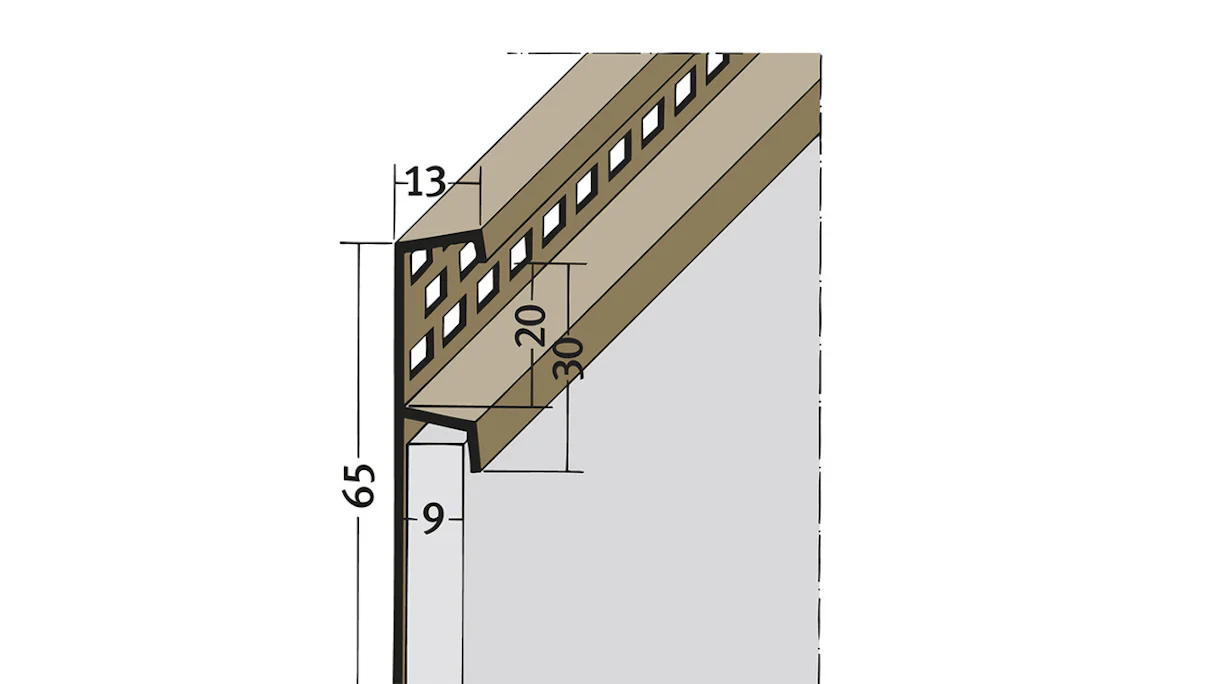 Profilo di ventilazione di gronda planeo Protect - TL 9mm presa 2500mm lunghezza marrone