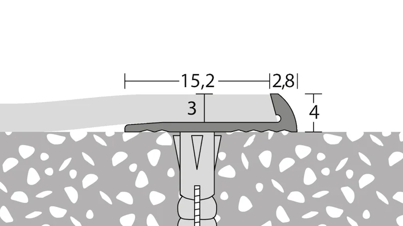 Prinz profilé de finition 157 argent mat 250 cm