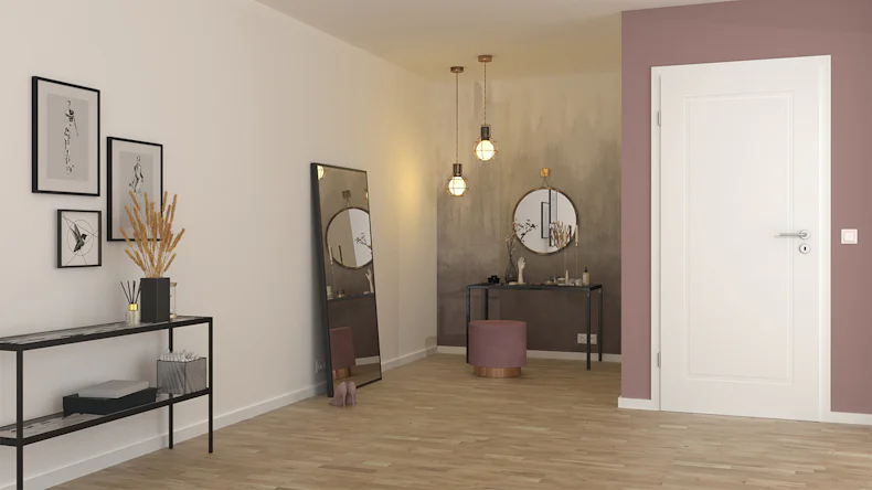 planeo Porte intérieure design PUREA Essence 1 laque blanche 9003 chant design | laqué - 1985 x 610|735|860|985 mm