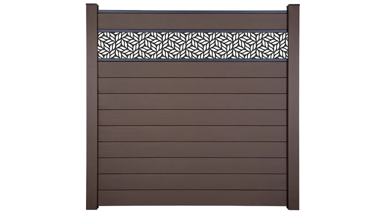 planeo Gardence Strong - BPC-Steckzaun Leafs Terra 180 x 180 cm