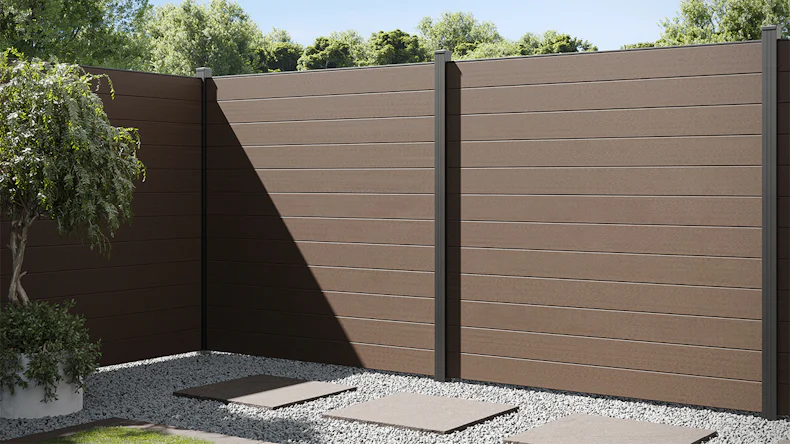 planeo Gardence BPC-Zaun - Mocca Brown Designeinsatz optional 180 x 180 cm