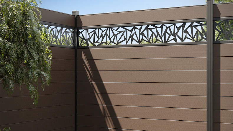 planeo Gardence BPC-Zaun - Mocca Brown Designeinsatz optional 180 x 180 cm