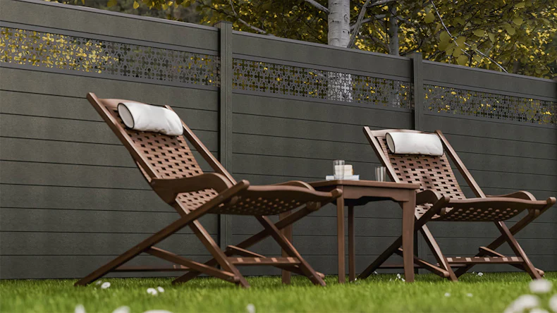 planeo Gardence Strong - BPC-Steckzaun Oriental Anthrazitgrau 180 x 180 cm