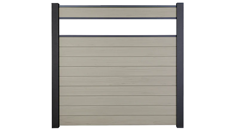 planeo Gardence Strong - BPC-Steckzaun Glas Satiniert Bi-Color Sand 180 x 180 cm