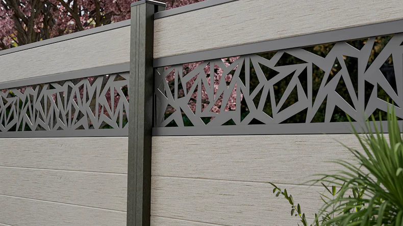 planeo Gardence Strong - BPC-Steckzaun Triangle Bi-Color Sand 180 x 180 cm