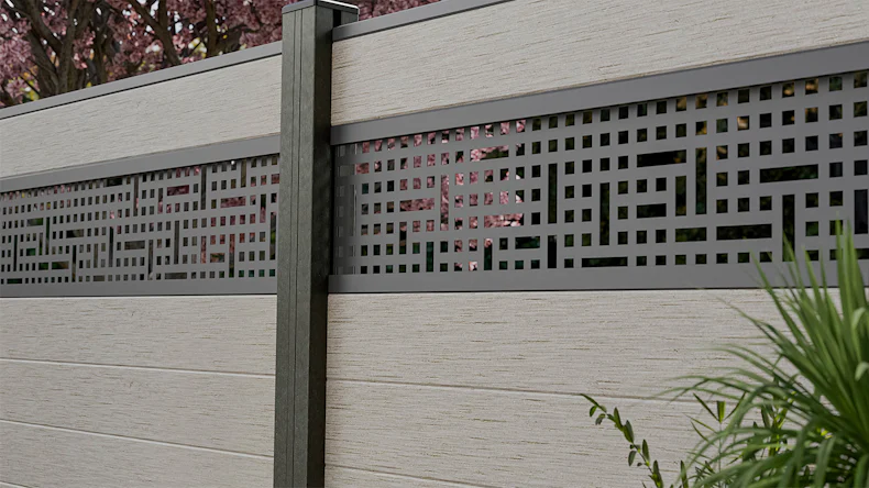 planeo Gardence Strong - BPC-Steckzaun Mesh Bi-Color Sand 180 x 180 cm