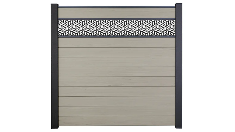 planeo Gardence Strong - BPC-Steckzaun Leafs Bi-Color Sand 180 x 180 cm