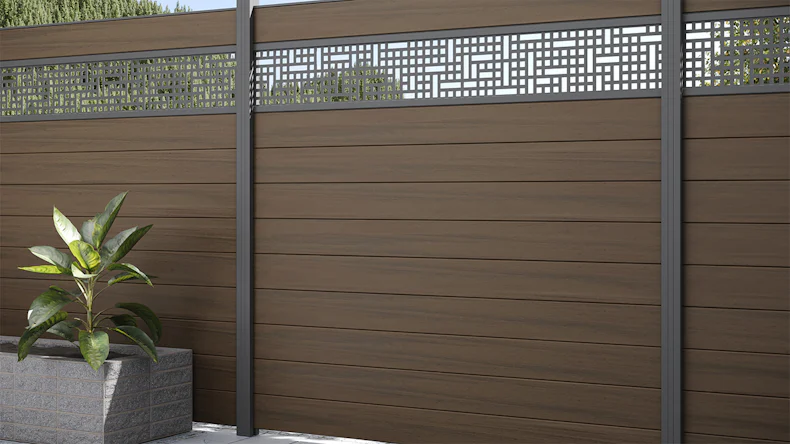 planeo Gardence Strong - Recinzione in BPC quadrata Noce co-ex