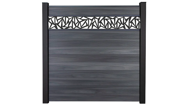 planeo Gardence Strong - BPC-Steckzaun Triangle Steingrau co-ex 180 x 180 cm