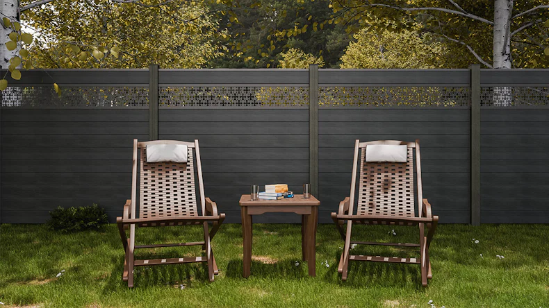 planeo Gardence Strong - BPC-Steckzaun Oriental Steingrau co-ex 180 x 180 cm