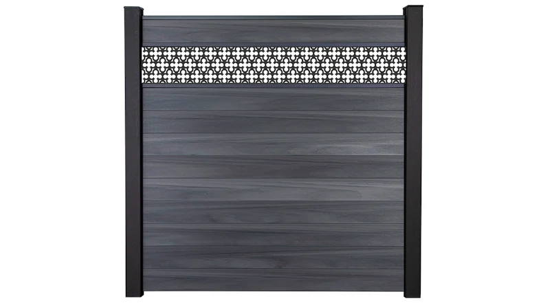 planeo Gardence Strong - BPC-Steckzaun Oriental Steingrau co-ex 180 x 180 cm