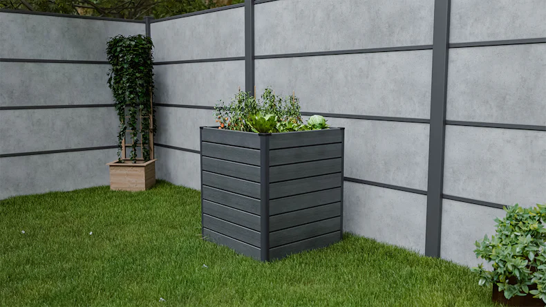 planeo BPC-Rhombus letto rialzato Cube - Grigio pietra co-ex. 70 x 70 x 79 cm