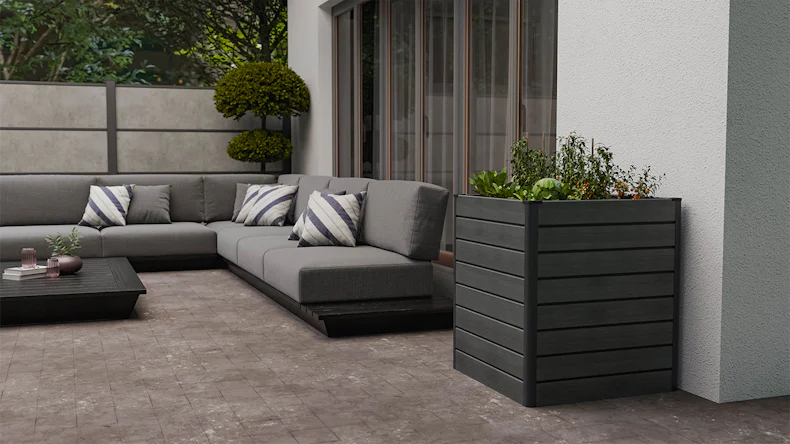 planeo BPC-Rhombus letto rialzato Cube - Grigio pietra co-ex. 70 x 70 x 79 cm