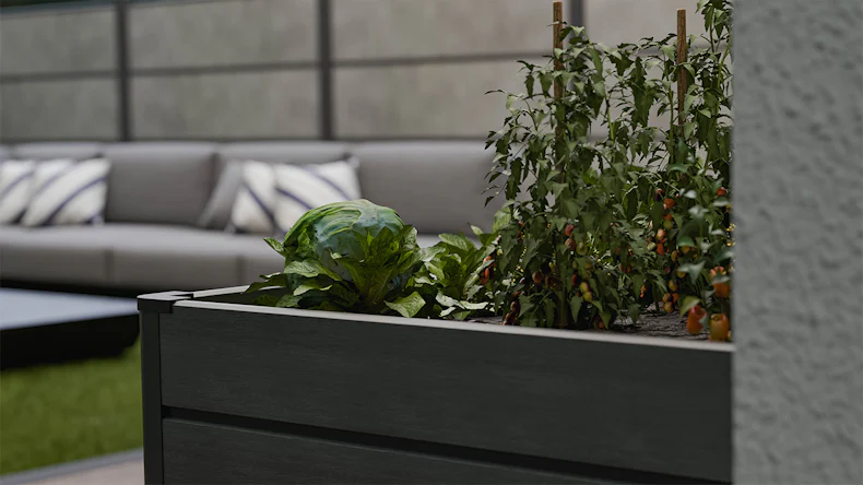 planeo BPC-Rhombus letto rialzato Cube - Grigio pietra co-ex. 70 x 70 x 79 cm