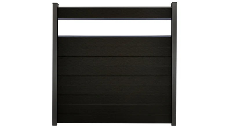 planeo Gardence Strong - Clôture à emboîter BPC verre satiné noir co-ex 180 x 180 cm