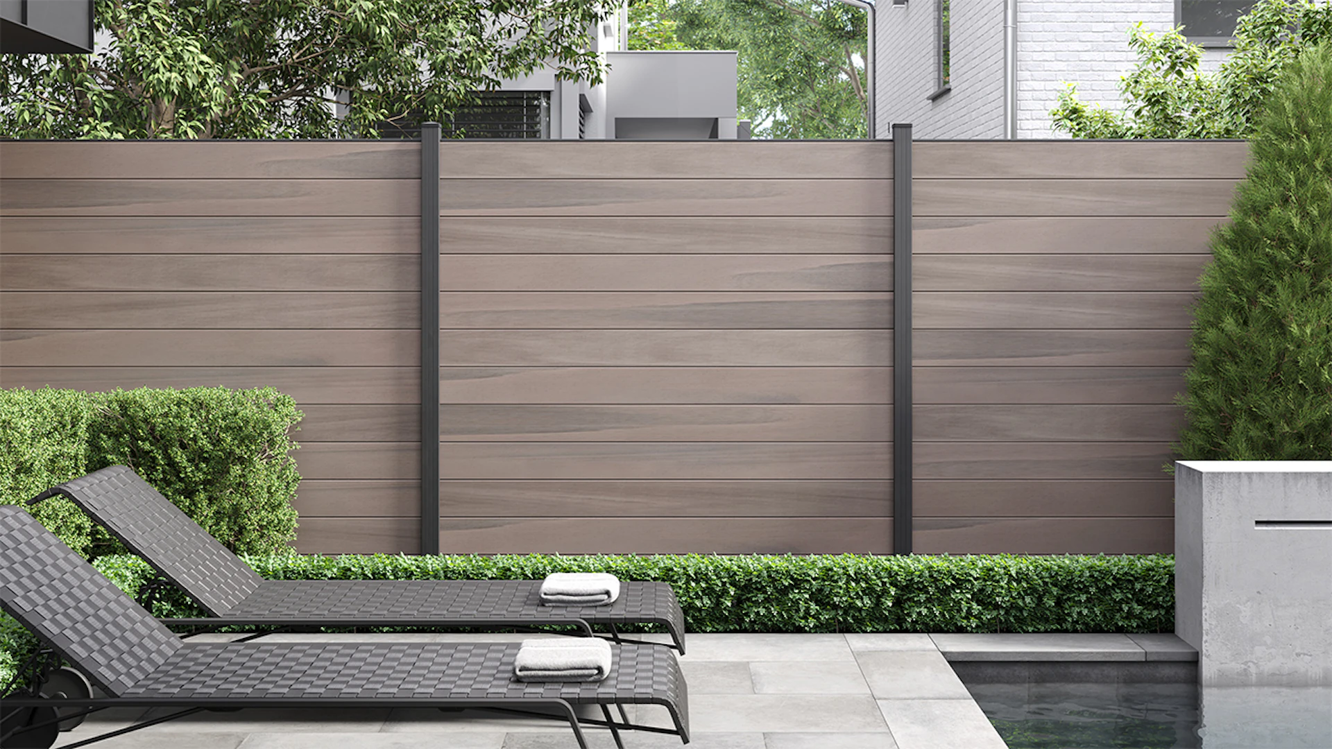 recinzione planeo Gardence WPC - Desert co-ex incl. inserto design a scelta 180 x 180 cm