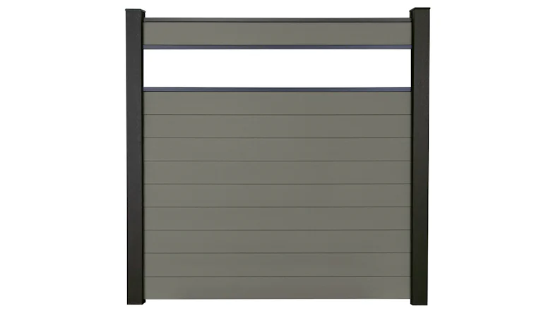 planeo Gardence Strong - BPC-Steckzaun Glas Satiniert Grau 180 x 180 cm