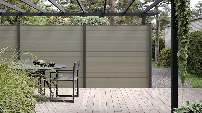 planeo Gardence Strong - BPC-Gartenzaun Grau 180 x 180 cm