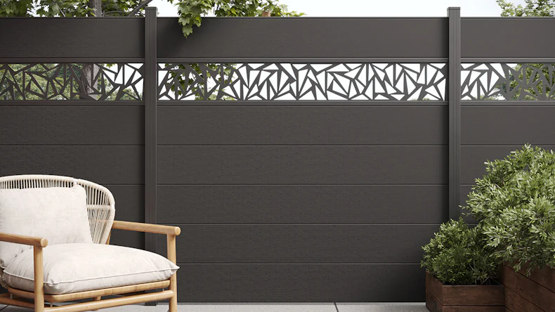 planeo Gardence Strong XL - Clôture composite à emboîter noir co-ex