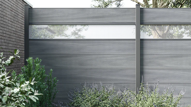 planeo Gardence BPC-Zaun XL - Shady Grey co-ex Designeinsatz optional 180 x 180 cm