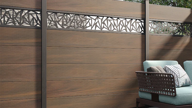 planeo Gardence Strong XL - Recinzione in BPC standard Noce co-ex