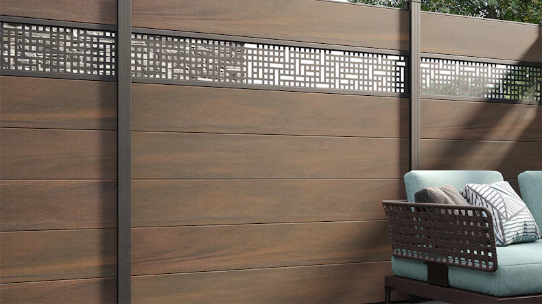 planeo Gardence Strong XL - Recinzione in BPC standard Noce co-ex