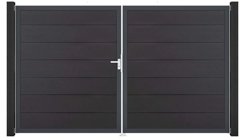 planeo Gardence Strong XL - BPC-Tor - DIN Links 2-flügelig Anthrazitgrau mit Anthrazit-Alurahmen