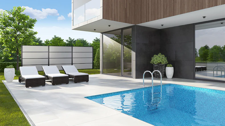 planeo Gardence Resistant - recinzione a innesto HPL uni grey 180 x 183 cm