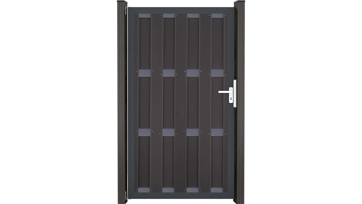 planeo prefabricated fence gate DIN right anthracite 100 x 180 x 4.0cm - frame anthracite