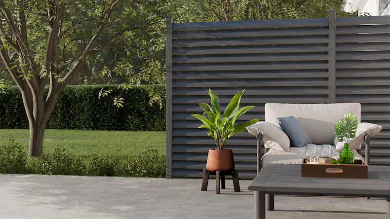 planeo Gardence Metallic Rhombus - Alu-Gartenzaun Quadratisch Anthrazit | DB703