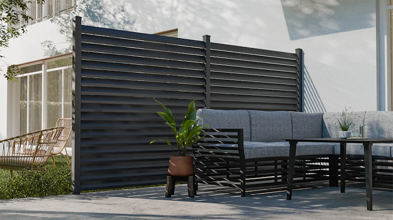 planeo Gardence Metallic Rhombus - Alu-Gartenzaun Quadratisch Anthrazit | DB703