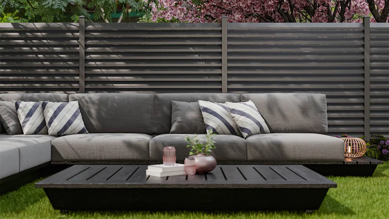 planeo Gardence Metallic Rhombus - Alu-Gartenzaun Quadratisch Anthrazit | DB703