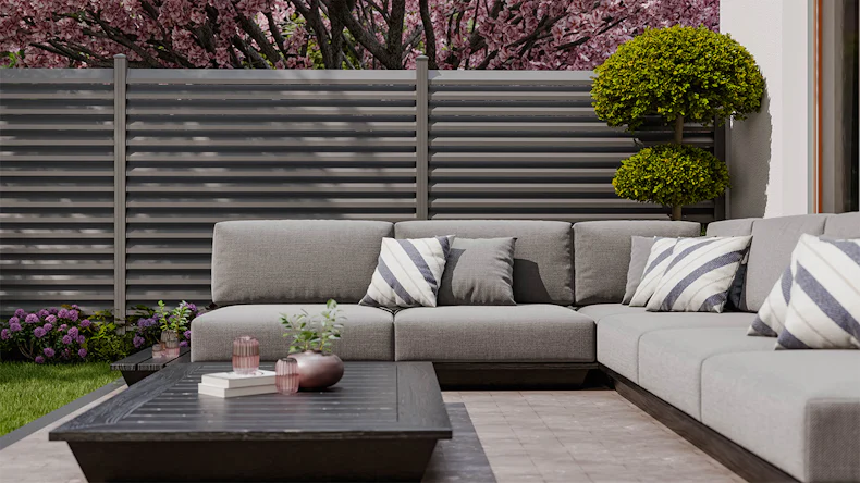 planeo Gardence Metallic Rhombus - Alu-Gartenzaun Quadratisch Anthrazit | DB703