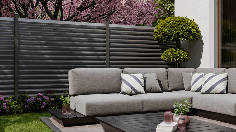 planeo Gardence Metallic Rhombus - Alu-Gartenzaun Quadratisch Anthrazit | DB703