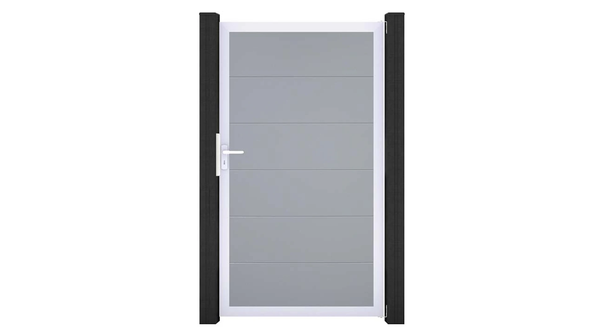 planeo Gardence Simply - Porte PVC universelle gris argenté avec cadre alu argenté | EV1 100 x 180 cm