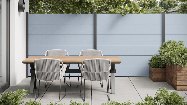 planeo Gardence PVC plug-in fence - Silver Grey 180 x 180 cm