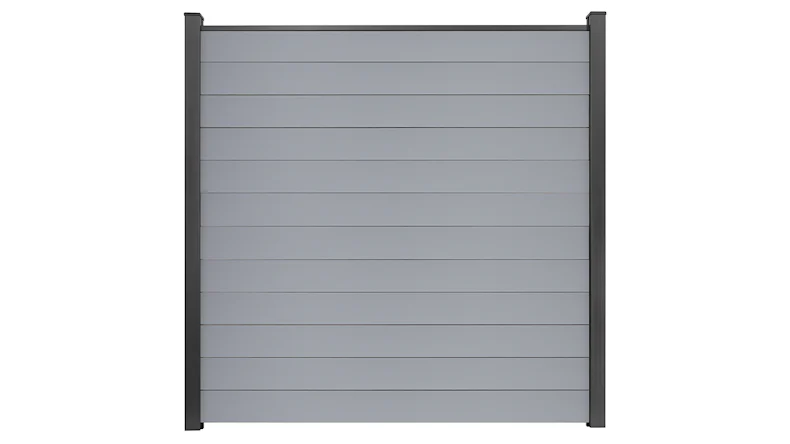 planeo Gardence Simply Small - recinzione a innesto in PVC grigio argento 180 x 180 cm