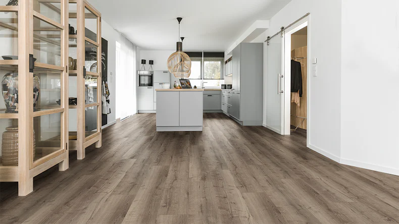 Wineo Rigid Klick Vinyl - 400 wood XL Comfort Oak Taupe | Trittschalldämmung integr. (RLC300WXL)
