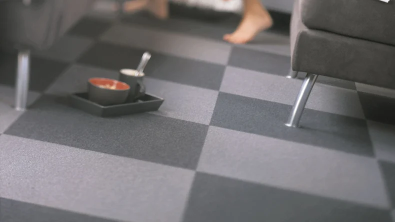 planeo Teppichfliese 50x50 Rex 900 Grau