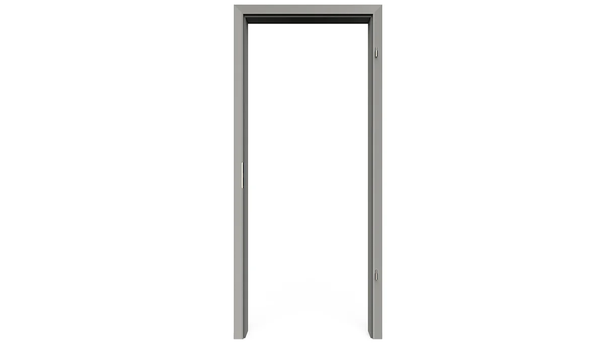planeo Standard Door frame, rounded edge - CPL Silver grey - 1985 x 610 x 120 mm DIN Left