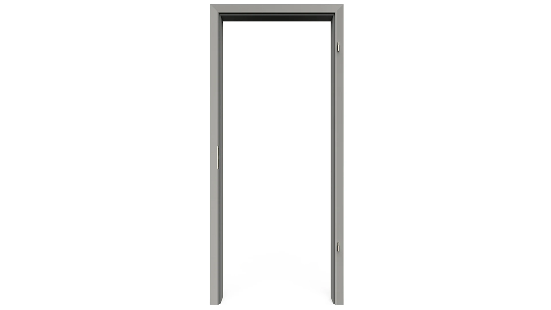 planeo Standard Door frame, rounded edge - CPL Silver grey - 1985 x 860 x 330 mm DIN Left