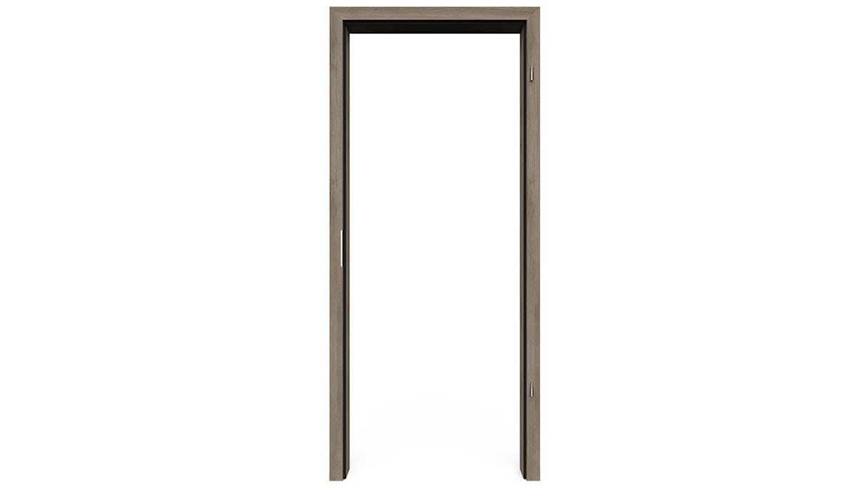 planeo Standard Door frame, rounded edge - CPL Oak winter grey - 1985 x 610 x 330 mm DIN left