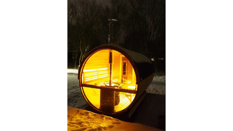 Rundglas für Rückwand Saunafass de luxe