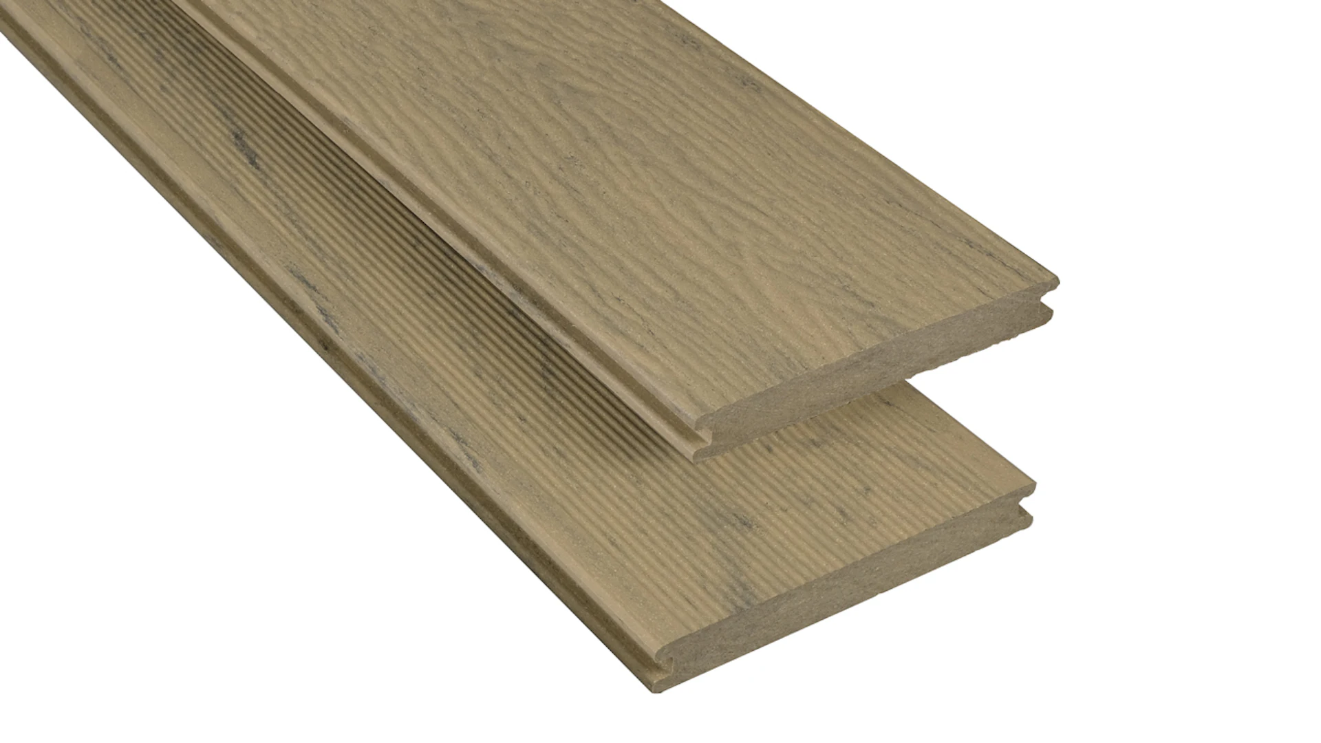 planeo pavimenti WPC - tavola per decking solido in frassino vellutato opaco in rilievo/scanalato - da 1m a 6m