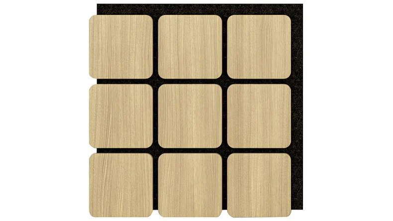 Skaben Panneaux acoustiques SilentWall - Carré Chêne Naturel Clair - 60 x 58,5 cm