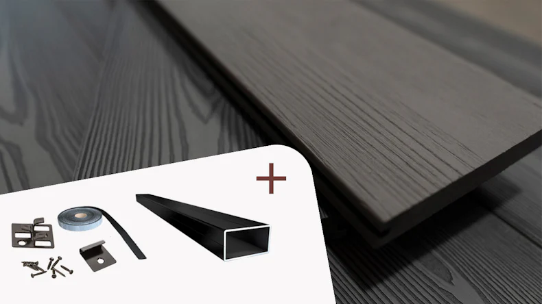 Complete set planeo oak grove solid plank wood structure grey oak