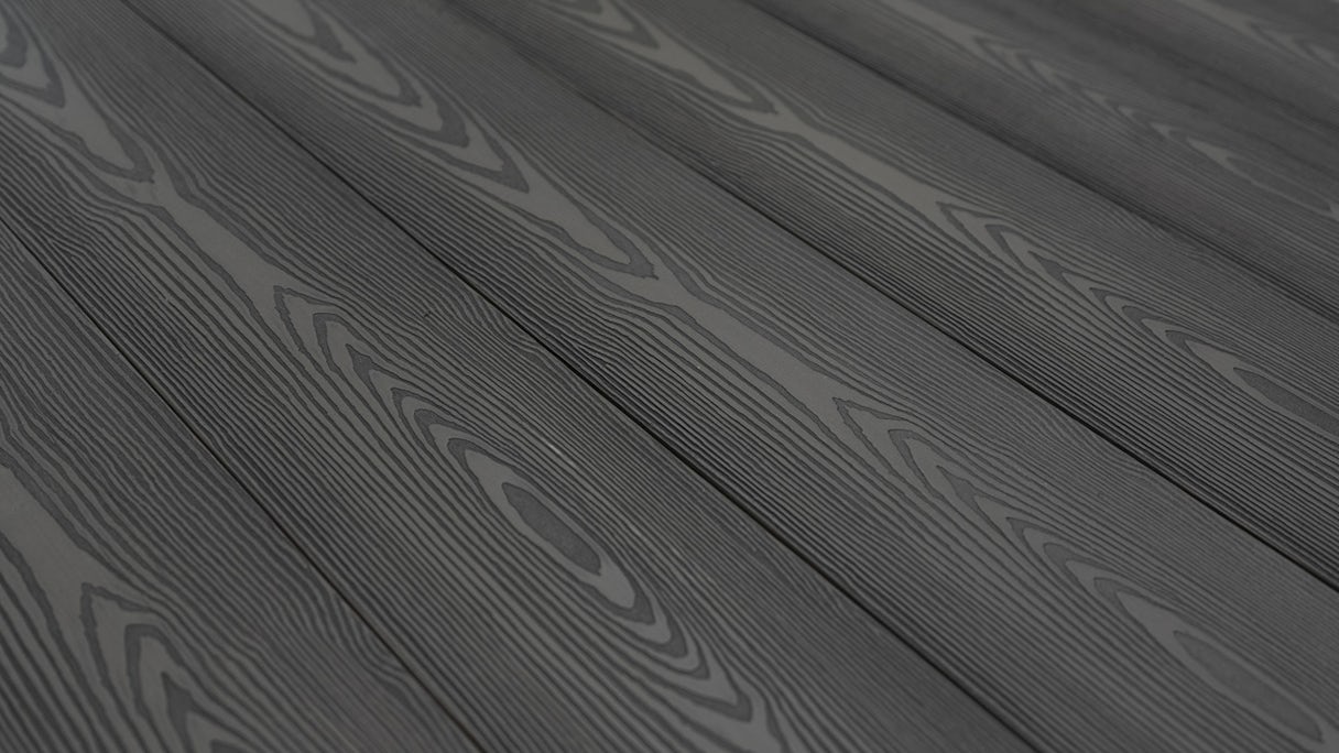 Complete set planeo oak grove 5m solid plank wood structure grey oak 46m² incl. aluminium-UK