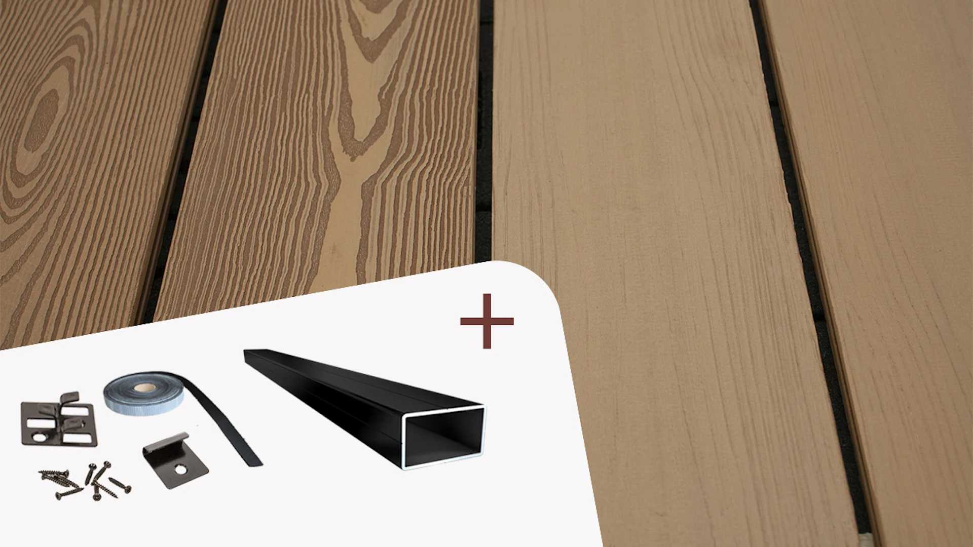 Komplett-Set planeo Elegant - Pro 3D 4m Massivdiele Holzstruktur Sinaieiche 28.8m² inkl. Alu-UK